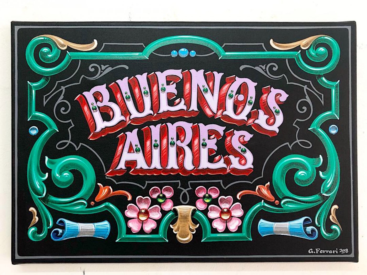 Szyld filetado z napisem Buenos Aires